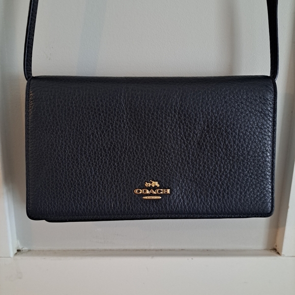 Coach Handbags - Coach Legacy Crossbody Bag F30256 Black Pebbled Leather Gold Hardware